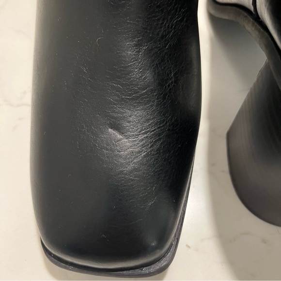 The Drop Black Faux Leather Ibita Ankle Boots 10 - Picture 7 of 13